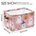 thumbnail image 4 of Yayeee Canvas Storage Basket with Handles for Shelves Fabric Bins Closet Organizer, Cartoon Halloween Ghosts, 4 of 8