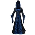 thumbnail image 2 of Ynynloco Colorful House Womens Medieval Renaissance Princess Retro Gown Costume Dress Vintage Vampire Halloween Hooded Gown, 2 of 9