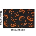 thumbnail image 3 of Halloween Doormat - Black Orange Scattered Pumpkin Face Fiber Rug, Non-Slip Outdoor Porch Welcome Mat, Weather Resistant Indoor Entryway Decoration for Front Door, Spooky Seasonal Floor Accent, 3 of 8