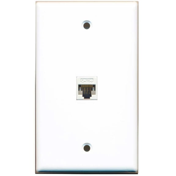 Ultra Spec Cables 1 Gang 1 Port Cat5e Ethernet Flat Wall Plate -