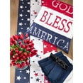 thumbnail image 3 of Saro Lifestyle Red White & Blue 4th of July Cotton Table Runner 16"x108", 3 of 3