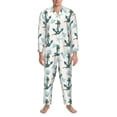 thumbnail image 3 of Picia Anchors And Shells Pattern Men’s Long-Sleeve Sleepwear Set - Soft 2-Piece Loungewear with Pockets, Comfy PJs for Relaxing Nights-XX-Large, 3 of 7