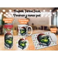 thumbnail image 2 of Termo 20oz, taza, posavaso + Mouse Pad SVArt diseño El Grinch Feliz navidad MD5, 2 of 5