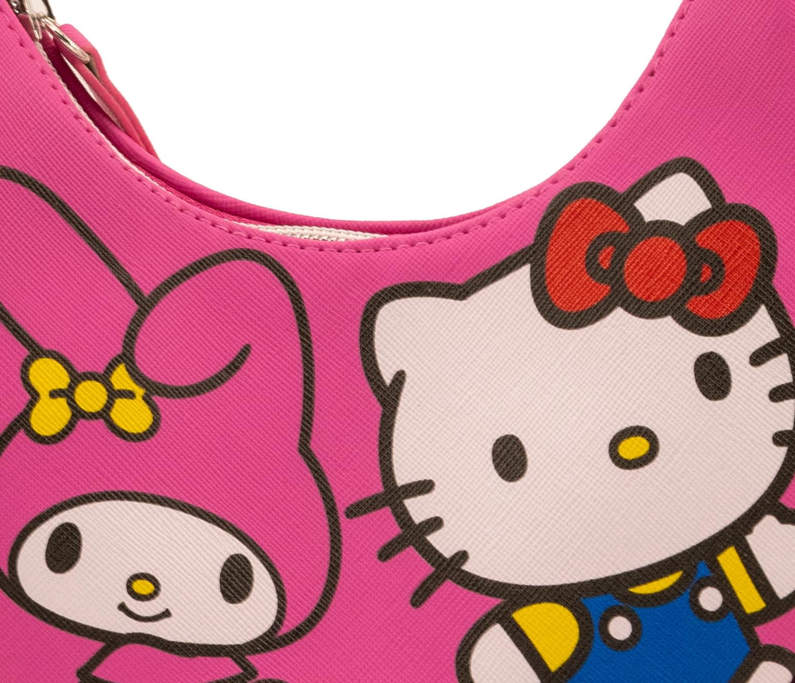 Sanrio Hello Kitty Hobo Handbag Purse for Girls  Crossbody Shoulder Bag with Adjustable Strap  Small PU Leather Toddler Purse, Preschool Handbag, Everyday Tote or Travel Mini Purse Ages 3+