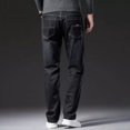 thumbnail image 3 of Pantalones vaqueros holgados y rectos para hombre, pantalones vaqueros clásicos para hombre, pantalones normales, vaqueros elásticos ajustados, casuales, de tiro bajo, góticos, apilados, tallas XS, 3 of 5