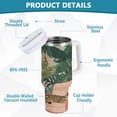 thumbnail image 2 of Yayeee 40oz Stainless Steel Tumbler with Straw and Handle Double-Wall Insulated Travel Water Bottle, Pink and Green Cat, 2 of 8