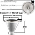 thumbnail image 2 of WWS-Pour Over Coffee Filter with Stand, Reusable Paperless Coffee Filter, Stainless Steel Cone Coffee Dripper for Chemex, Carafes and Coffee Makers, Double-Layer Mesh Design (3-4cups, 2pcs), 2 of 4