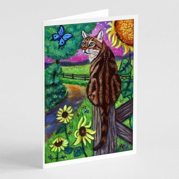 Bengal Cat Greeting Cards and Envelopes Pack of 8
