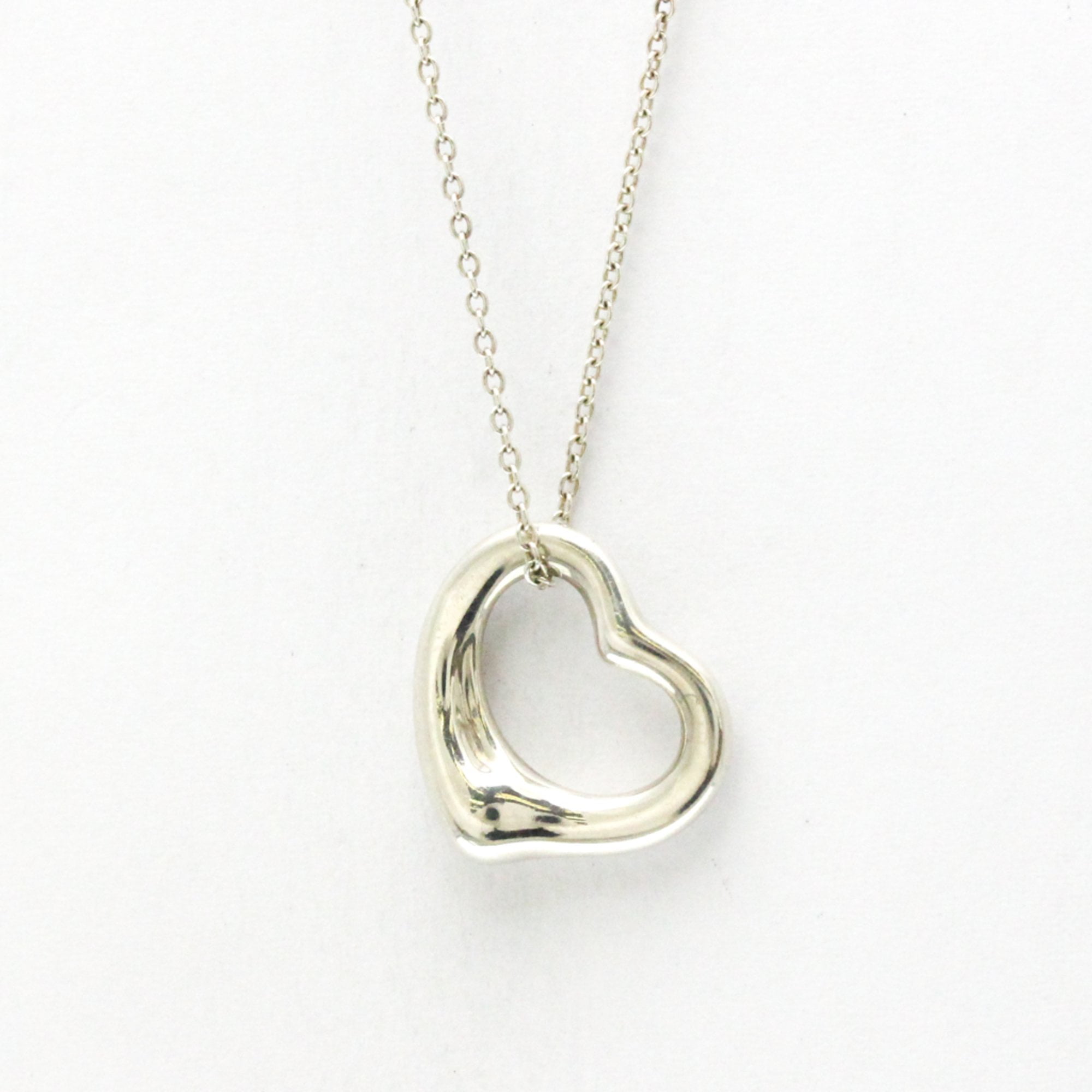 TIFFANY & CO. Pre-Owned Tiffany Open Heart Silver 925 No Stone Men,Women Fashion Pendant Necklace... (Good)