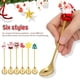 thumbnail image 3 of 6 cucharas navideñas para regalar: cucharitas de té navideñas, vajilla de acero inoxidable para café, postres, helados y fiestas., 3 of 8
