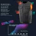 thumbnail image 2 of Milwaukee Leather Men's MLM3515 Black Premium Collarless Club Style Motorcycle Vest w/ Cool-Tec Leather Treatment 2X-Large, 2 of 9