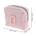 thumbnail image 2 of Unique Bargains 1 Pc Letter O Pattern Makeup Bag for Travel Pink Corduroy, 2 of 6