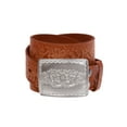 thumbnail image 2 of 1 1/2" Women's Snap-on Western Floral Distress Embossed Engraved Cow High Leather Belt, 2 of 2