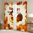 thumbnail image 2 of Manfei Happy Thanksgiving Black Out Curtains,Cute Turkey Curtains Pack of 2 (42x63 Each),Rustic Pumpkin Maple Bedroom Curtains For Girl Kids,Luxury Bedroom Decor, 2 of 6