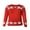 D-Red, variant on Women Christmas Sweaters Long Sleeve Elk Snowflake Print Knit Tops