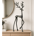 thumbnail image 3 of Walking Abstract Reindeer Statue, Modern Deer Sculpture, Tabletop Mantel Figurine for Christmas Winter Home Decor, 3 of 8