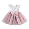 thumbnail image 1 of Vestidos Para NiñAs PequeñAs Manga Con Volantes Cuello Redondo Encaje Volver Vestido Con Cremallera, 1 of 4