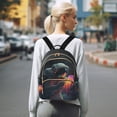 thumbnail image 7 of FORMRS Mini Backpack Purse for Women Quilted Travel Daypack Casual Shoulder Bag, Black Astronaut, 7 of 7