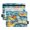 Butterflies on Clear Water, variant on Dailycode 2 Pack Pencil Pouch for 3 Ring Binder Smooth Zipper Folders with Pockets Clear Window Pencil Case, Tiger Head and Flower