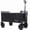 Black+Gray, variant on Folding 4-Wheel Trolley with Bench Seat and Dog Leash - Heavy Duty Foldable Utility Trolley for Camping, Beach, Shopping - Versatile Seating and Storage Space, Pink