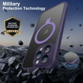 thumbnail image 3 of for iPhone 15 Pro Max Case with Invisible Magnetic Stand, Compatible with Mag-Safe Translucent Matte with Built-in Screen Protector, Shockproof Protective Phone Case for Women Men, Purple, 3 of 12