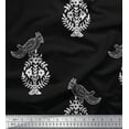 thumbnail image 1 of Soimoi Poly Georgette Fabric Leaves,Bird & Floral Block Print Fabric by The Yard 52 Inch Wide, 1 of 3