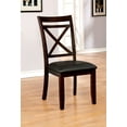 thumbnail image 2 of Benzara Leatherette Upholstered Solid Wood Side Chair, Pack of Two, Dark Cherry Brown and Black, 2 of 2
