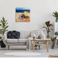 thumbnail image 2 of Bird Sunbathing Reading Beach Animals & Insects Painting Gallery Wrapped Canvas Print Wall Art, 2 of 7