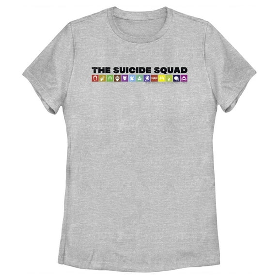 Women's The Suicide Squad Icons Logo  Graphic Tee Athletic Heather 2X Large