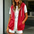 thumbnail image 3 of Sleeveless Hoodie Women Summer Fall Casual Zip Up Jacket Hooded Sweatshirt with Pockets Vest Outerwear, 3 of 8
