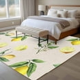 thumbnail image 3 of Summer Fruit Washable Area Rug 5x8 Watercolor Yellow Lemon Rustic Farmhouse Leaves Low-Profile Large Area Rugs with Non Slip Backing Indoor Floor Carpet for Entrance Living Room Bedroom Home Office, 3 of 9