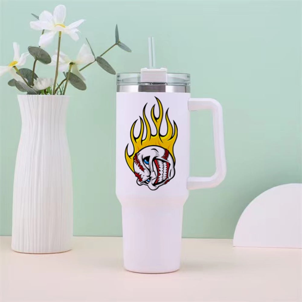 25pcs 40OZ Sublimation Blank tumbler with handle Adventure Quencher Car Cup  Handle Outdoor Travel Stainless Steel Straw Cup 