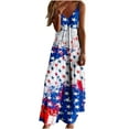 thumbnail image 2 of Haivin Women's Sleeveless Patriotic Printed Spaghetti Strap Maxi Dress, Lightweight and Casual, for Summer Beach Party and Daily Wear, 2 of 3