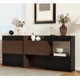 thumbnail image 2 of YIYADO 32.5"-58.8" Wide Multifunctional Storage Cabinet, Farmhouse Sideboard Buffet, Corner Cabinet for 44" High Window Trim, Black, 2 of 6
