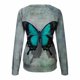 thumbnail image 5 of Camisas informales de manga larga para mujer, sudadera de cuello redondo con estampado de mariposa, jersey de cuello redondo, túnica holgada con estampado de puesta de sol Pompotops  gfhjh19782, 5 of 5