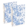 thumbnail image 2 of Haosy Blue White Stripes and Blue Flowers Notebooks 1-subject Journal 60 Sheets A5 College Ruled Paper Detachable Ring 8.3"x5.7", 2 of 8