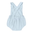 thumbnail image 3 of BRGZLK Newborn Baby Girls Boys Romper Summer 2026 Solid Color Sleeveless Backless Jumpsuit Infant Lightweight Comfortable Cotton Overalls Outfits Light Blue 12-18 Months, 3 of 5
