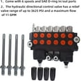 thumbnail image 5 of waltyotur Hydraulic Directional Double Acting Control Monoblock Valve, 6 Spool 11GPM SAE Ports 2 Joystick Hydraulic Directional Control Valve 3625 PSI Fit for Small Tractors Loaders Etc, 5 of 6