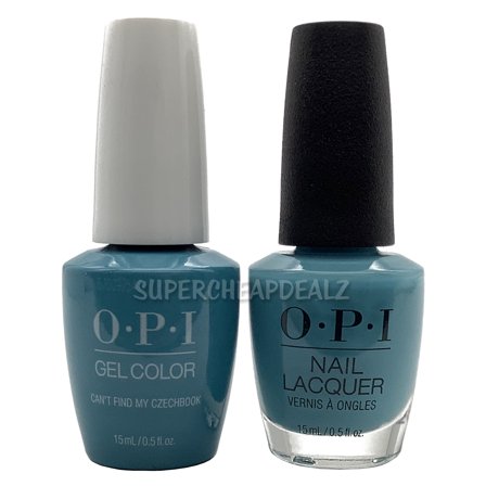 OPI Nail Polish & GelColor Gel Nail Polish Duo Set 0.5 oz - E75 - CAN'T FIND MY CZECHBOOK