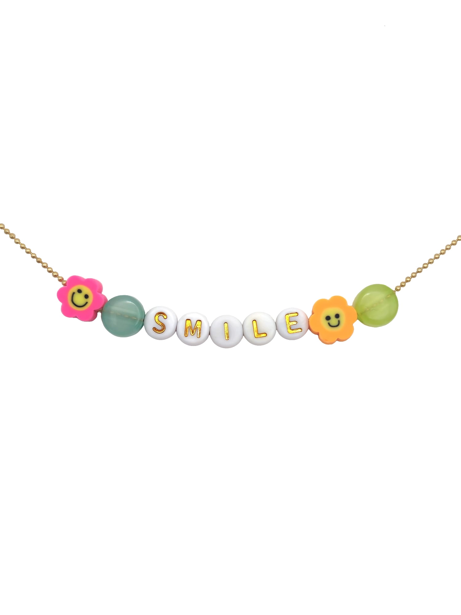 Wonder Nation DIY Smile Letter Beaded Necklace, Girls
