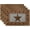 Brown Western Texas Star, variant on Red Placemats Set of 4,Vintage Chinoiserie Flower Branches Place Mats Heat Resistant Dining Table Mats 12 x 18 Inch Non-Slip Washable Desk Mats for Party Kitchen Dining Decoration