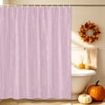 thumbnail image 3 of Solid Color Shower Curtain, Waterproof Shower Curtains for Bathroom, Modern Bohemia Linen Texture Pink Purple Washable Fabric Bathtub Curtain Set Bath Decor with 12 Hooks Extra Long 72"x96", 3 of 8