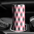 thumbnail image 3 of 20oz Pink and Black Argyle Pattern Skinny Tumblers Stainless Steel Tumbler with Lid and Straw,Vacuum Insulated Double Wall Travel Tumbler Cups with Cleaning Brush for Coffee,Tea, 3 of 6