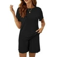 thumbnail image 5 of UVN Summer Pajama Sets For Women Short Sleeve Sleepwear Set Ladies Casual 2 Piece Outfits Lounge Sets, 5 of 10