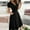 Black, variant on Ichaunyi Summer Dresses Women's Casual Loose Bandage Short Sleeve Solid V-Neck Ankle-Length Dress