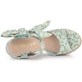 thumbnail image 4 of Sandalias de mujer con tacón de cuña Allegra K alpargata tira trasera floral plataforma Cielo azul 36, 4 of 6
