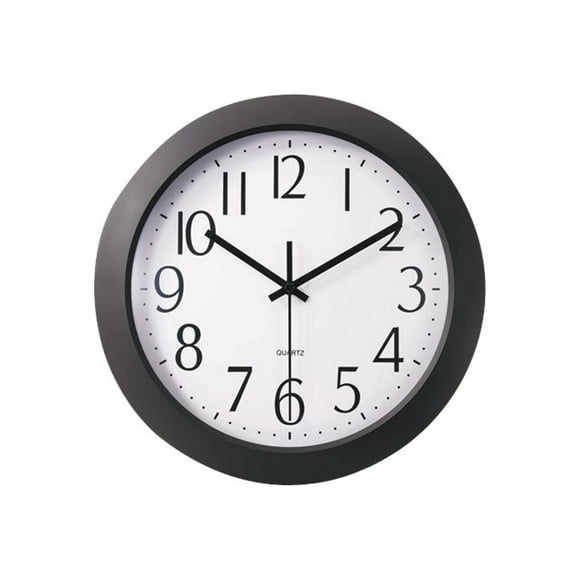 Universal - Clock - quartz - wall mountable - 12.01 in - white - frame: black
