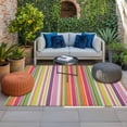 thumbnail image 2 of Colorful Striped Outdoor Rug for Patio/Deck/Porch, Non-Slip Large Area Rug 5 x 8 Ft, Farmhouse Modern Stripes Art Indoor Outdoor Rugs Washable Area Rugs, Reversible Camping Rug Carpet Runner, 2 of 8