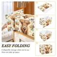thumbnail image 2 of Yayeee Collapsible Cube Storage Bin with Lid Fabric Closet Decorative Basket with Handles, Floral Cow, 2 of 7