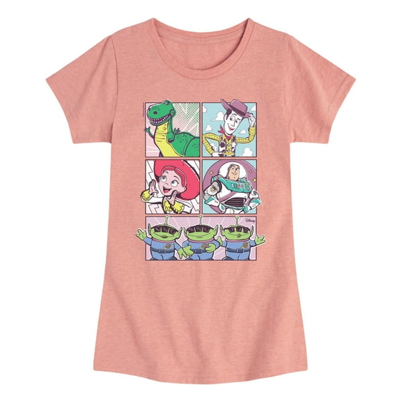 Toy Story 4 - Sunny Side Up Grid - Toddler & Youth Girls Short Sleeve Graphic T-Shirt